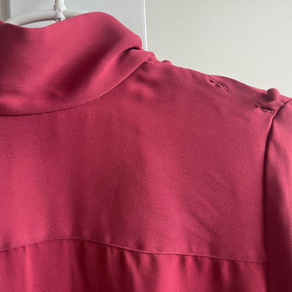 Aritzia Pink Silk Long Sleeve Blouse, Size XS - Picture 3 of 8